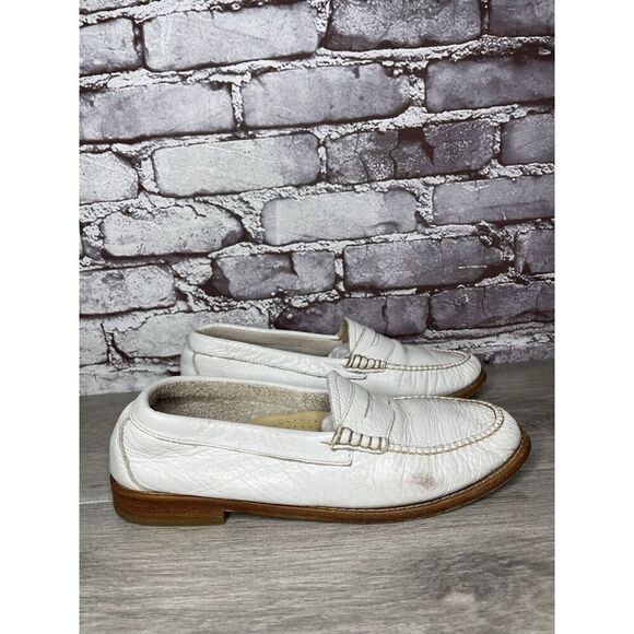 G.H. Bass Weejuns White Leather Moc Toe Penny Loafers Shoes Women Sz 8M US/39EU - Picture 12 of 16